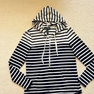 Ralph Lauren Navy and White Striped Hoodie